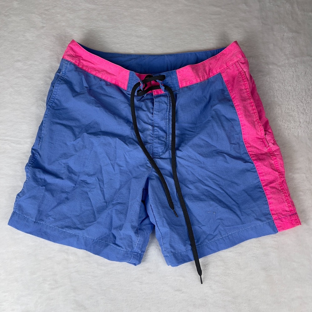 Vineyard Vines Swim Trunks‎ Size Men's 32 Pink Blue Lined Pockets Drawstring